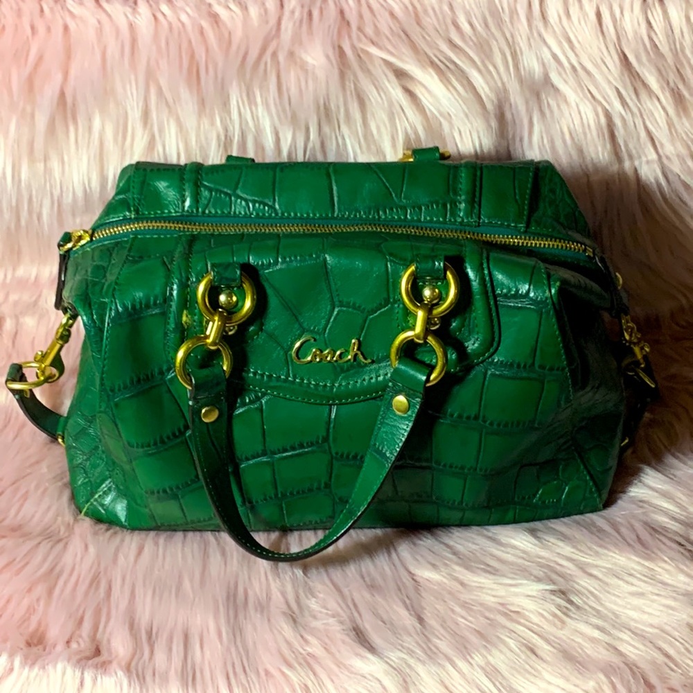 Green Leather Coach Purse
